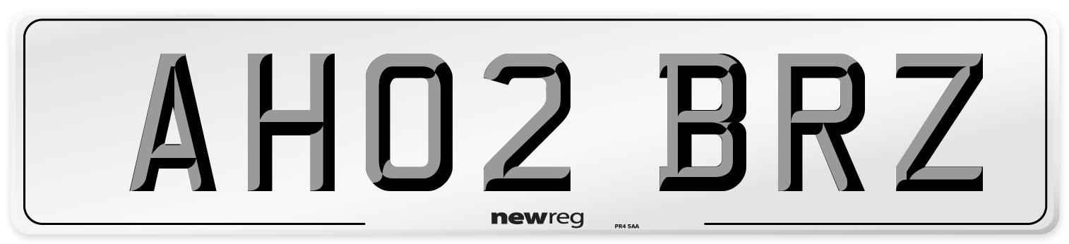AH02 BRZ Number Plate from New Reg